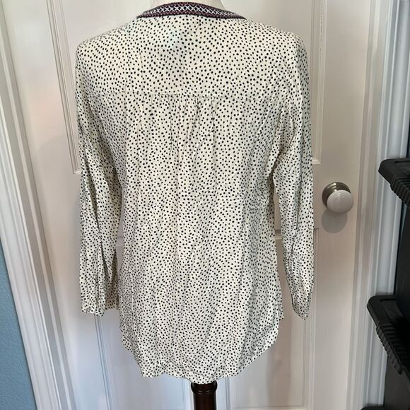 Les Serein new tags, black and cream polkadot with trim, blouse, medium - Picture 3 of 7